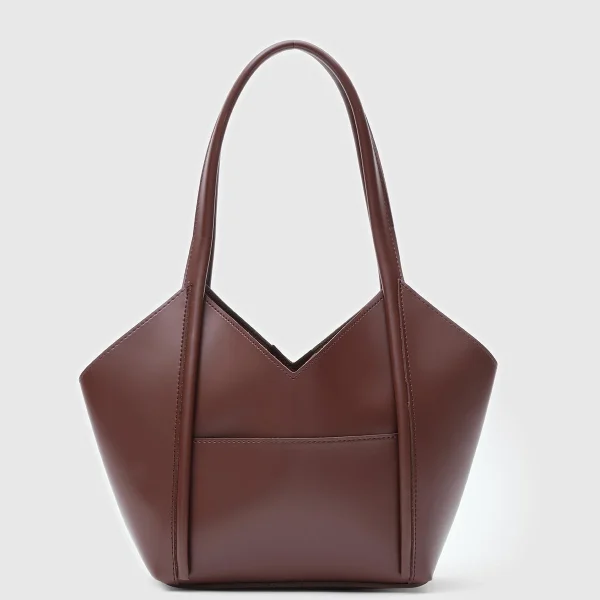 Elegant Brown Faux Leather Handbag