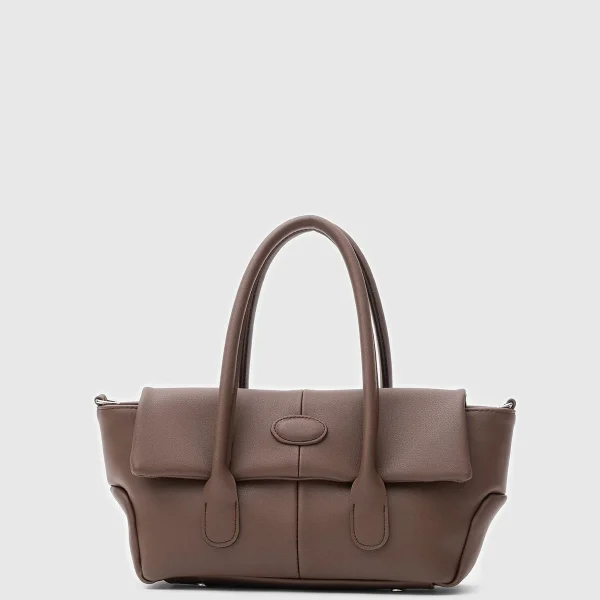 Chic Brown Faux Leather Handbag