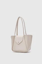 Elegant Beige Tote Bag - Image 2