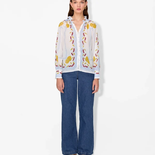 Elegant Sheer Embroidered Blouse