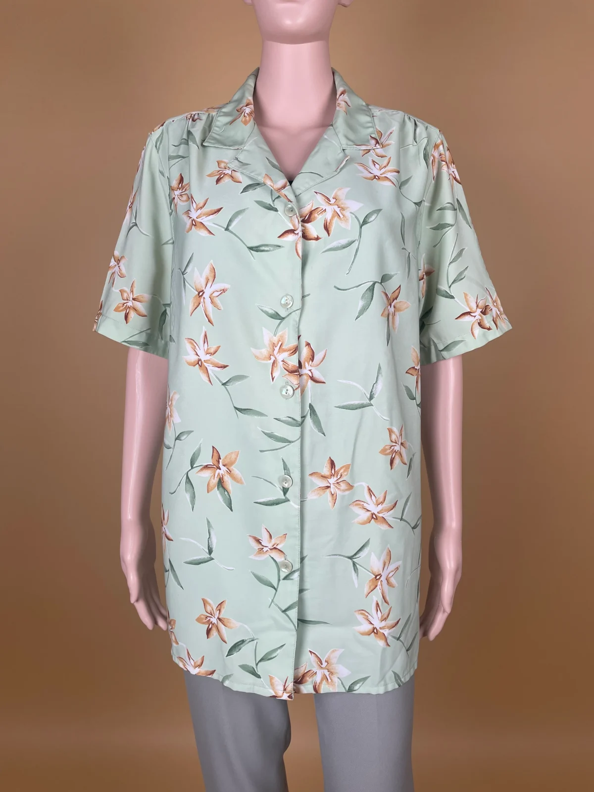 Elegant Floral Printed Satin Shirt - Image 2