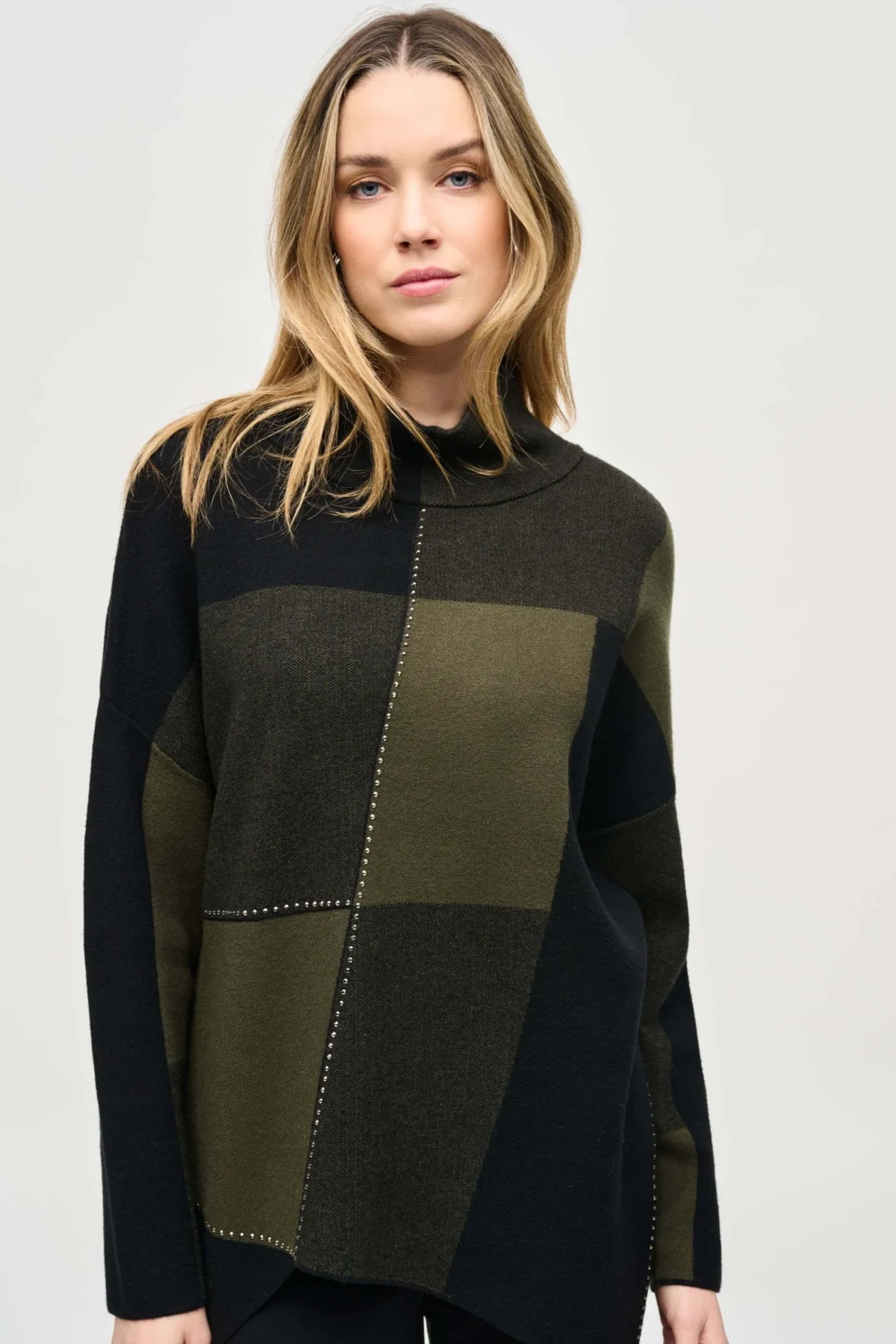 Modern Geometric Knit Sweater - Image 1