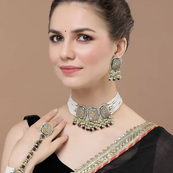 Elegant Beaded Hand Bracelet