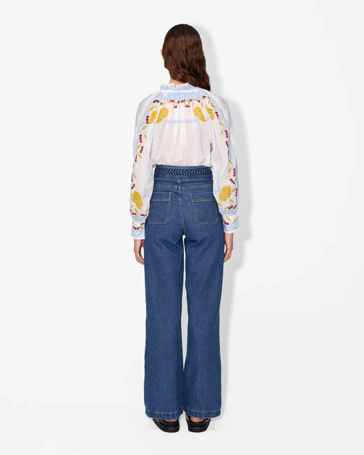 Elegant Sheer Embroidered Blouse - Image 5