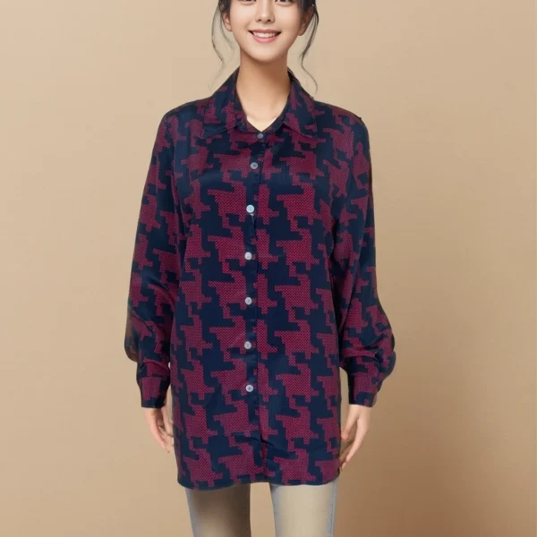 Trendy Patterned Long Sleeve Shirt