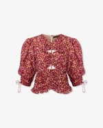Floral Print Puff Sleeve Blouse - Image 5