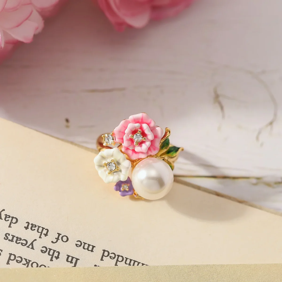 Floral Fantasy Enamel Ring - Image 7