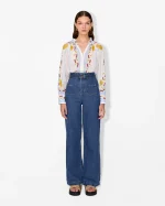 Elegant Sheer Embroidered Blouse - Image 2