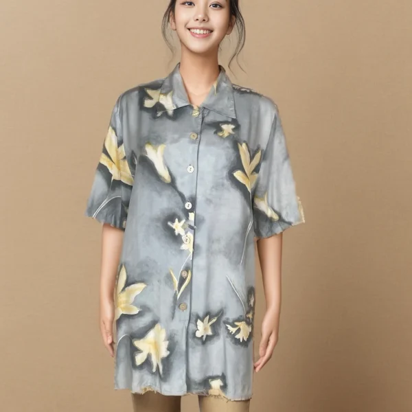 Elegant Floral Pattern Women'S Shirt