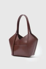 Elegant Brown Faux Leather Handbag - Image 2