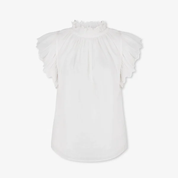 Elegant White Ruffled Top