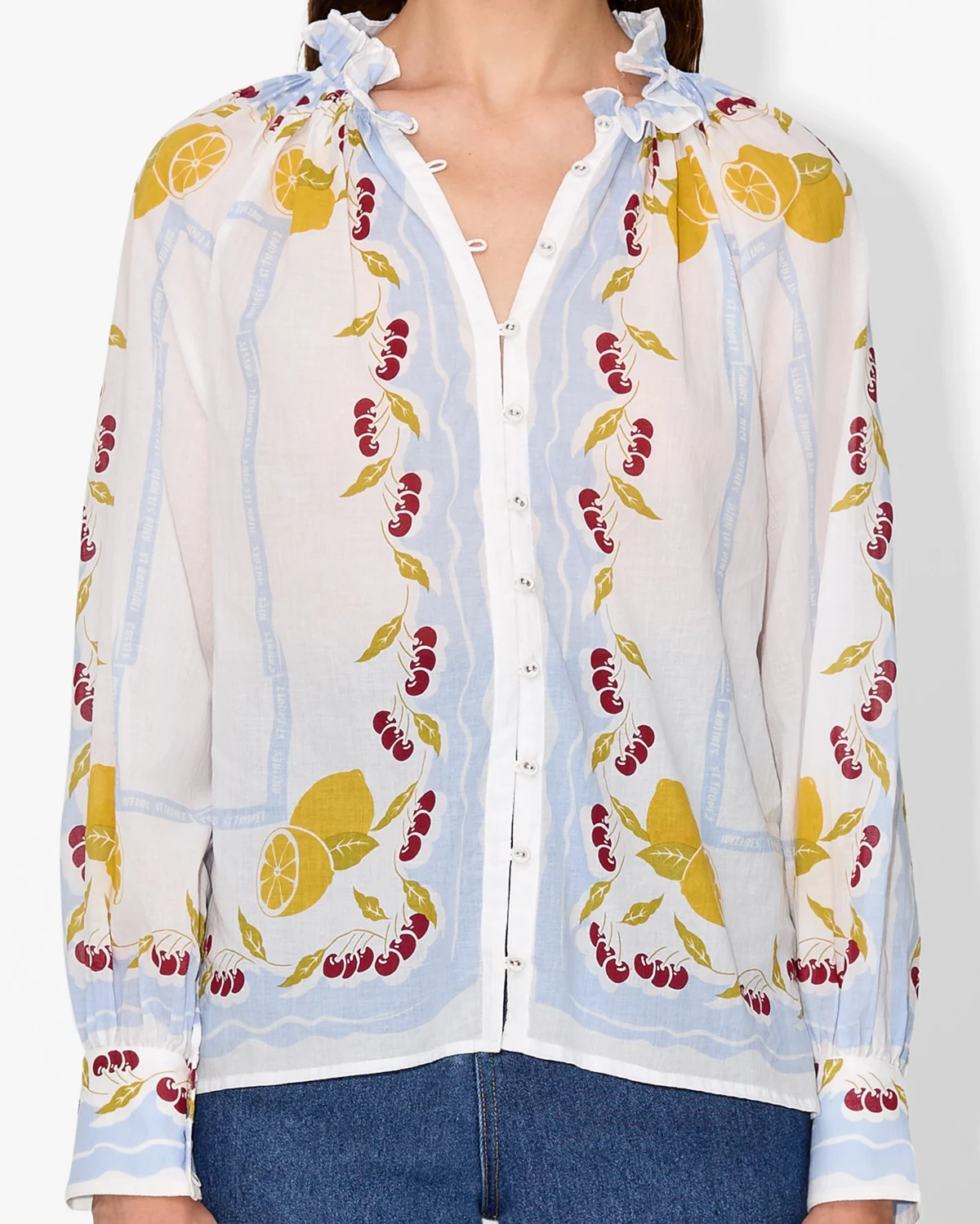 Elegant Sheer Embroidered Blouse - Image 3