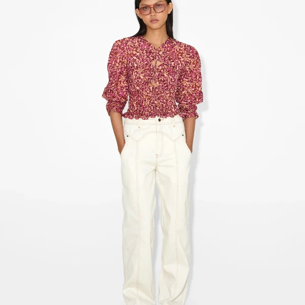 Floral Print Puff Sleeve Blouse