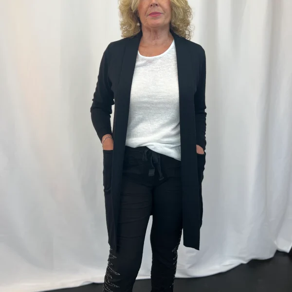 Elegant Knit Cardigan - Black