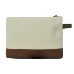 Canvas And Leather Zipper Pouch - Image 4